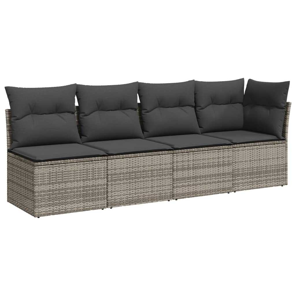 9-delige Loungeset met kussens poly rattan grijs is nu te koop bij PeponiXL, paradijselijk wonen!