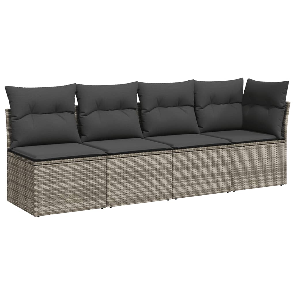 8-delige Loungeset met kussens poly rattan grijs is nu te koop bij PeponiXL, paradijselijk wonen!