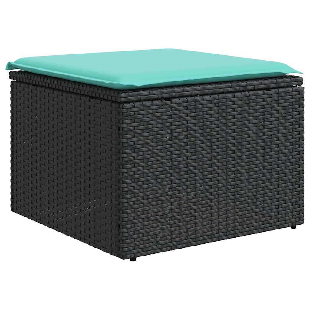 9-delige tuinbankset met kussens van zwart polyrotan is nu te koop bij PeponiXL, paradijselijk wonen!