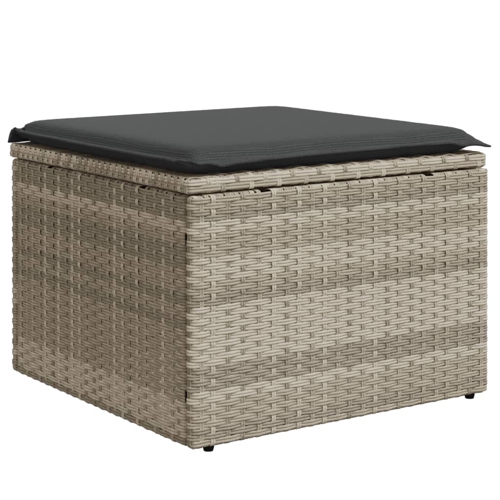 9-delige Loungeset met kussens poly rattan lichtgrijs is nu te koop bij PeponiXL, paradijselijk wonen!
