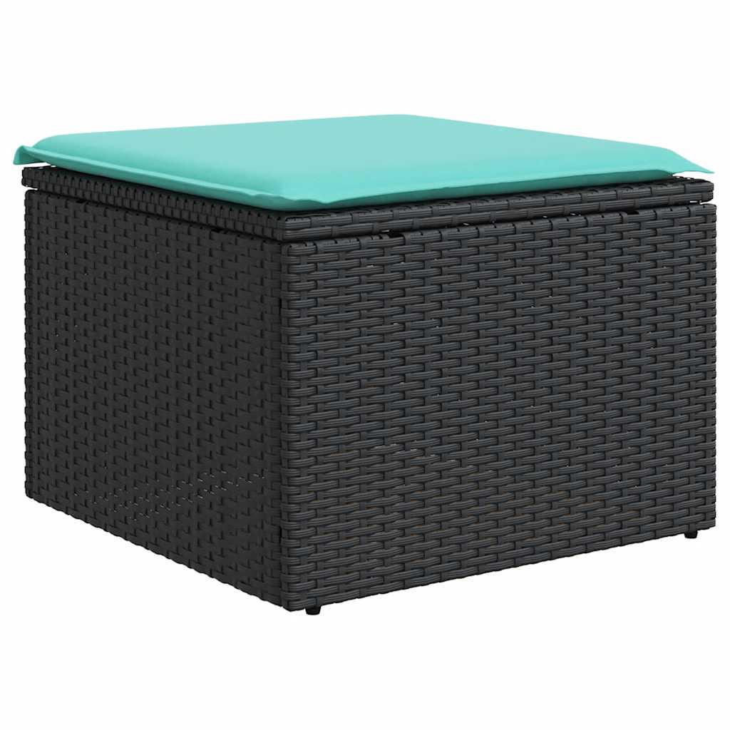 10-delige tuinbankset met kussens van zwart polyrotan is nu te koop bij PeponiXL, paradijselijk wonen!