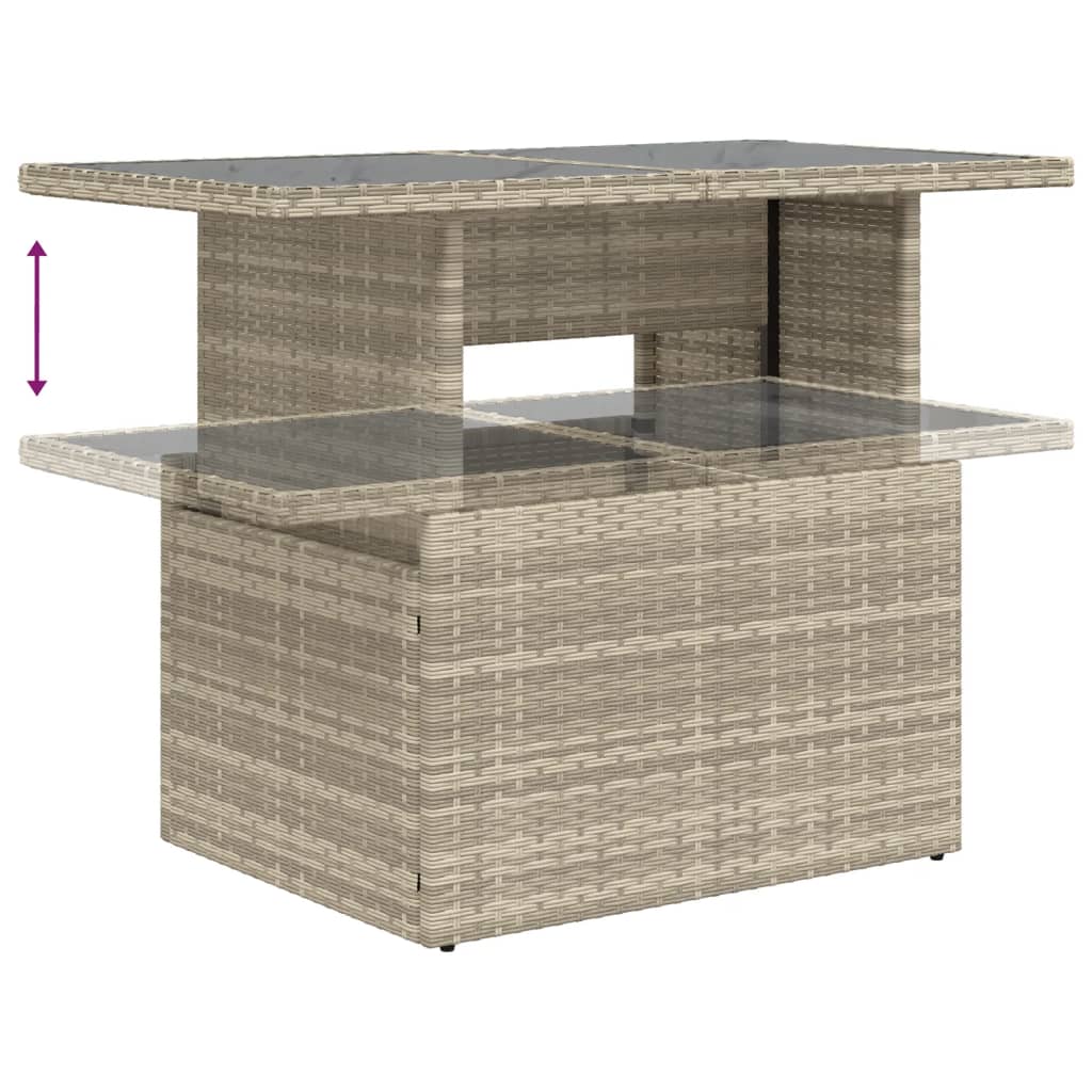 10-delige Loungeset met kussens poly rattan lichtgrijs is nu te koop bij PeponiXL, paradijselijk wonen!