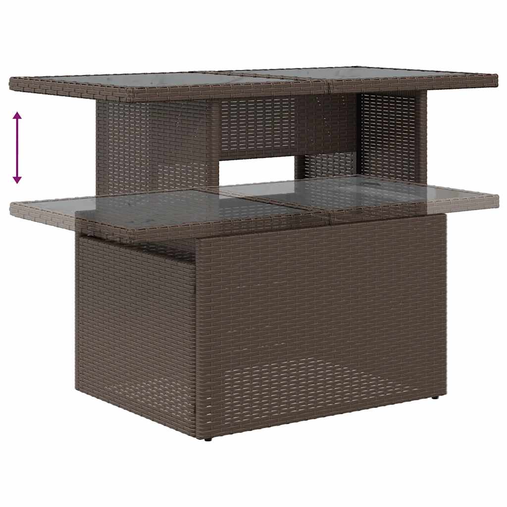 10-delige tuinbankset met kussens, bruin polyrotan is nu te koop bij PeponiXL, paradijselijk wonen!