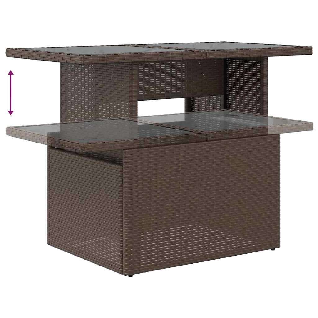 5-delige tuinbankset met kussens, bruin polyrotan is nu te koop bij PeponiXL, paradijselijk wonen!