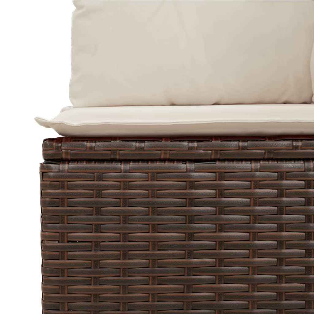 8-delige Loungeset met kussens poly rattan bruin is nu te koop bij PeponiXL, paradijselijk wonen!