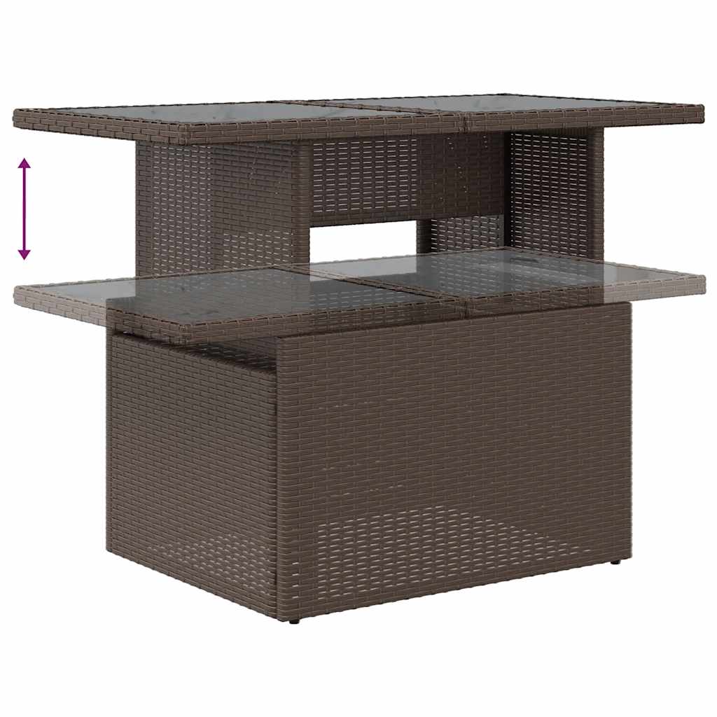 5-delige tuinbankset met kussens, bruin polyrotan is nu te koop bij PeponiXL, paradijselijk wonen!
