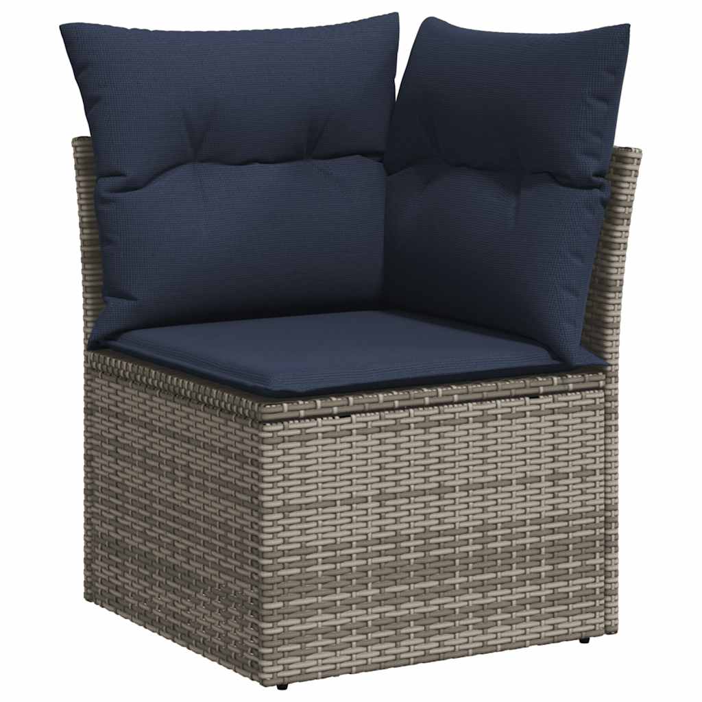 6-delige tuinbankset met kussens, grijs polyrotan is nu te koop bij PeponiXL, paradijselijk wonen!