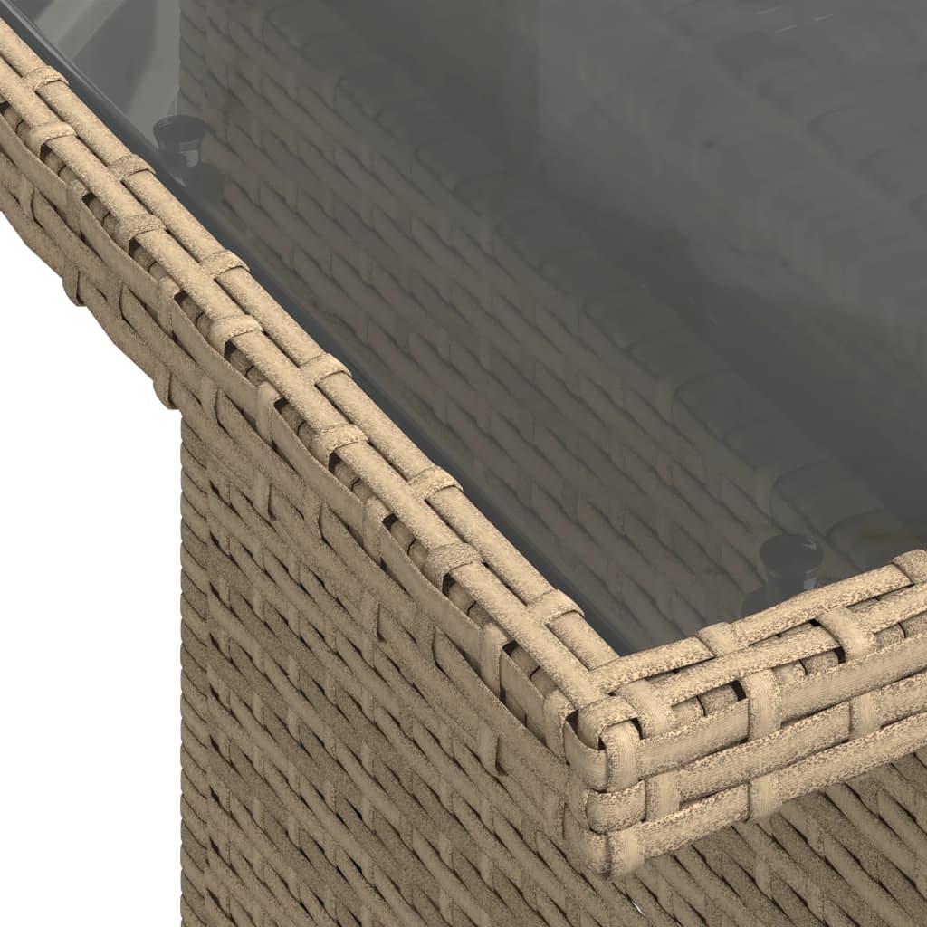 7-delige Loungeset met kussens poly rattan beige is nu te koop bij PeponiXL, paradijselijk wonen!
