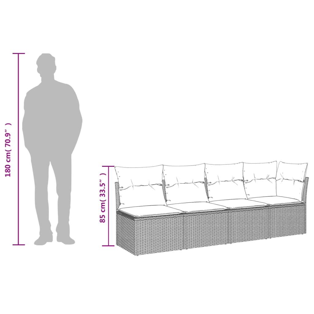 7-delige Loungeset met kussens poly rattan grijs is nu te koop bij PeponiXL, paradijselijk wonen!