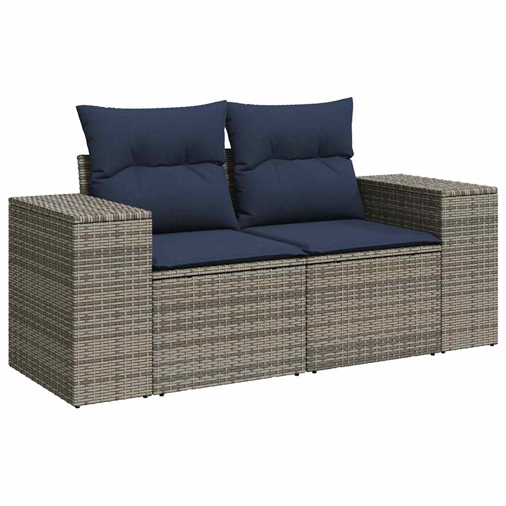 7-delige tuinbankset met kussens, grijs polyrotan is nu te koop bij PeponiXL, paradijselijk wonen!