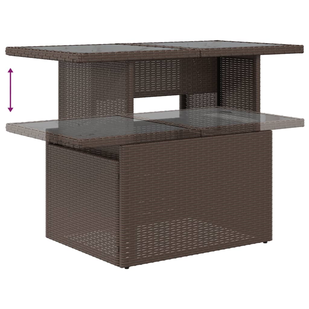 8-delige Loungeset met kussens poly rattan bruin is nu te koop bij PeponiXL, paradijselijk wonen!