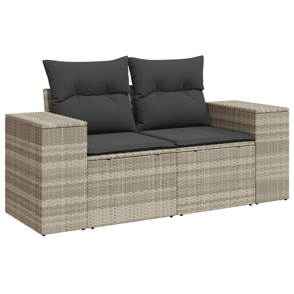 10-delige Loungeset met kussens poly rattan lichtgrijs is nu te koop bij PeponiXL, paradijselijk wonen!