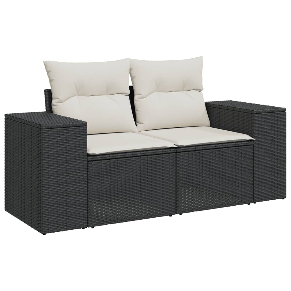 10-delige Loungeset met kussens poly rattan zwart is nu te koop bij PeponiXL, paradijselijk wonen!