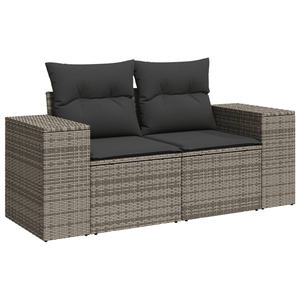 10-delige Loungeset met kussens poly rattan grijs is nu te koop bij PeponiXL, paradijselijk wonen!