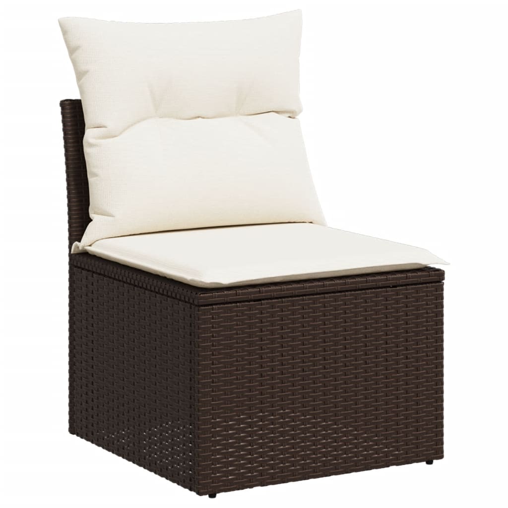 11-delige Loungeset met kussens poly rattan bruin is nu te koop bij PeponiXL, paradijselijk wonen!