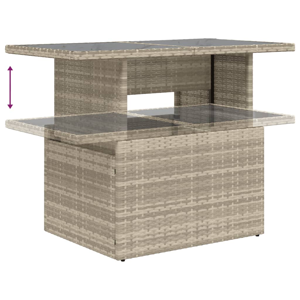 11-delige Loungeset met kussens poly rattan lichtgrijs is nu te koop bij PeponiXL, paradijselijk wonen!