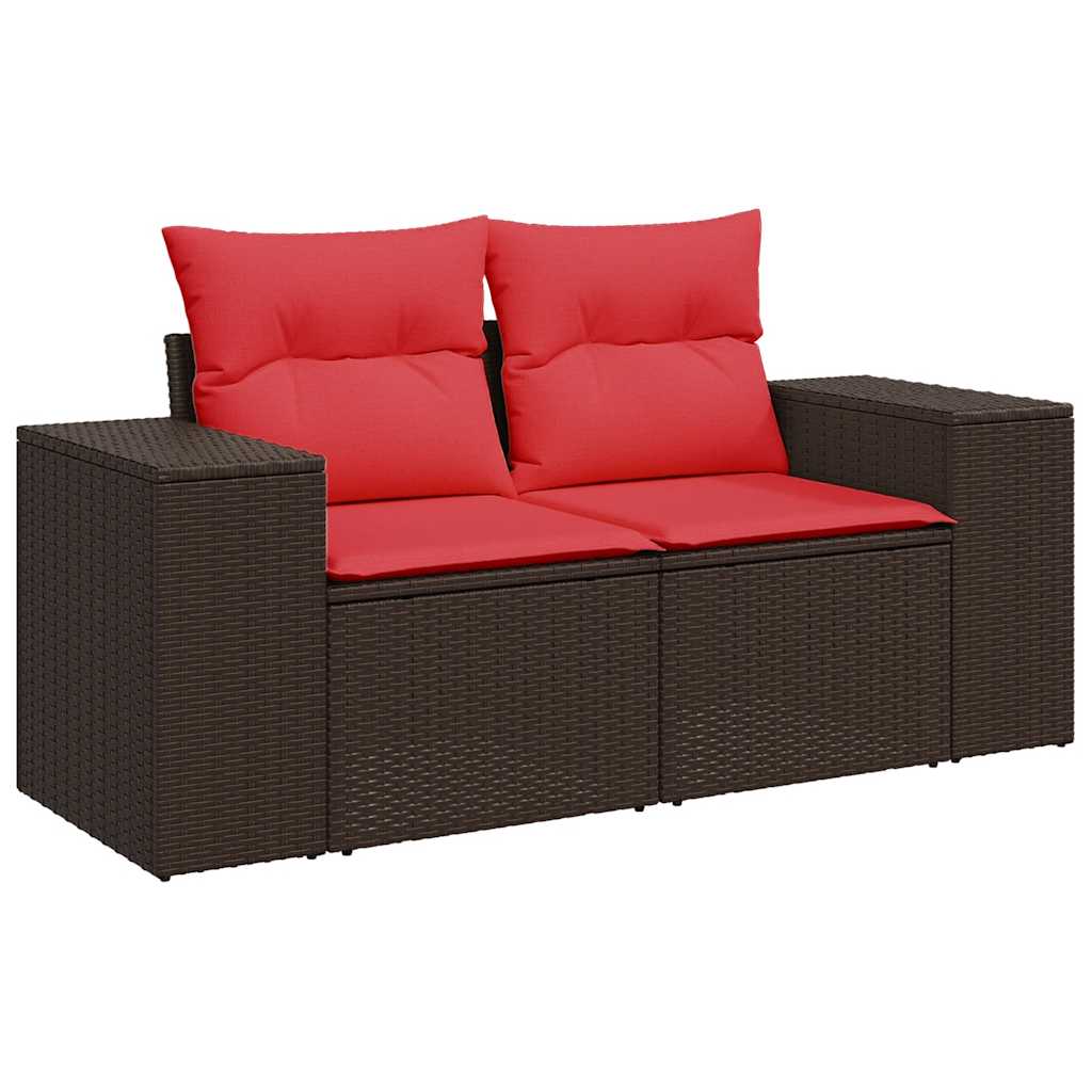 11-delige tuinbankset met kussens, bruin polyrotan is nu te koop bij PeponiXL, paradijselijk wonen!