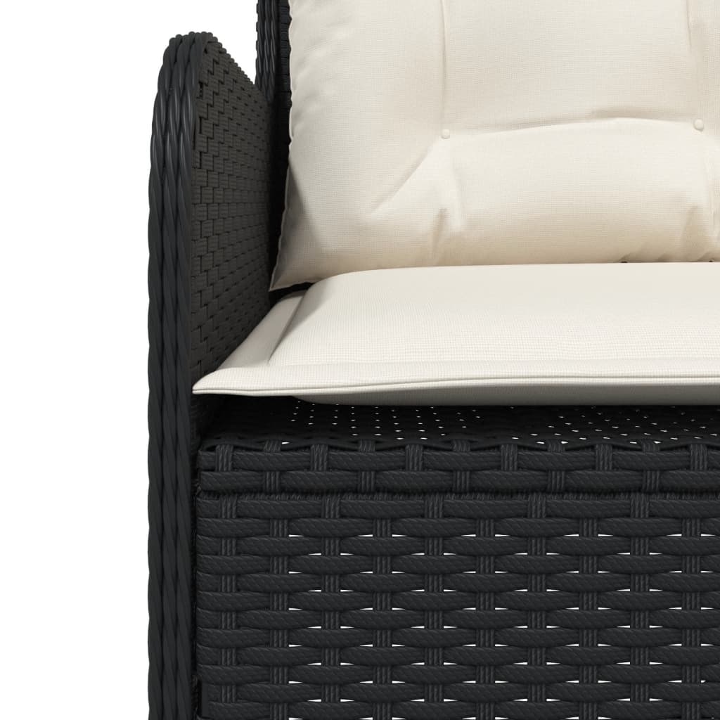 2-delige Loungeset met kussens poly rattan zwart is nu te koop bij PeponiXL, paradijselijk wonen!