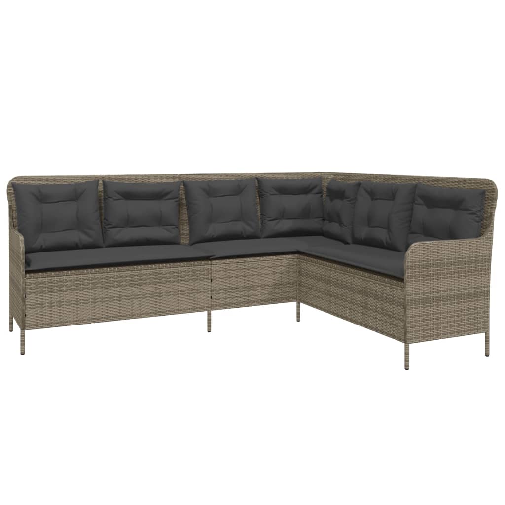 2-delige Loungeset met kussens poly rattan grijs is nu te koop bij PeponiXL, paradijselijk wonen!