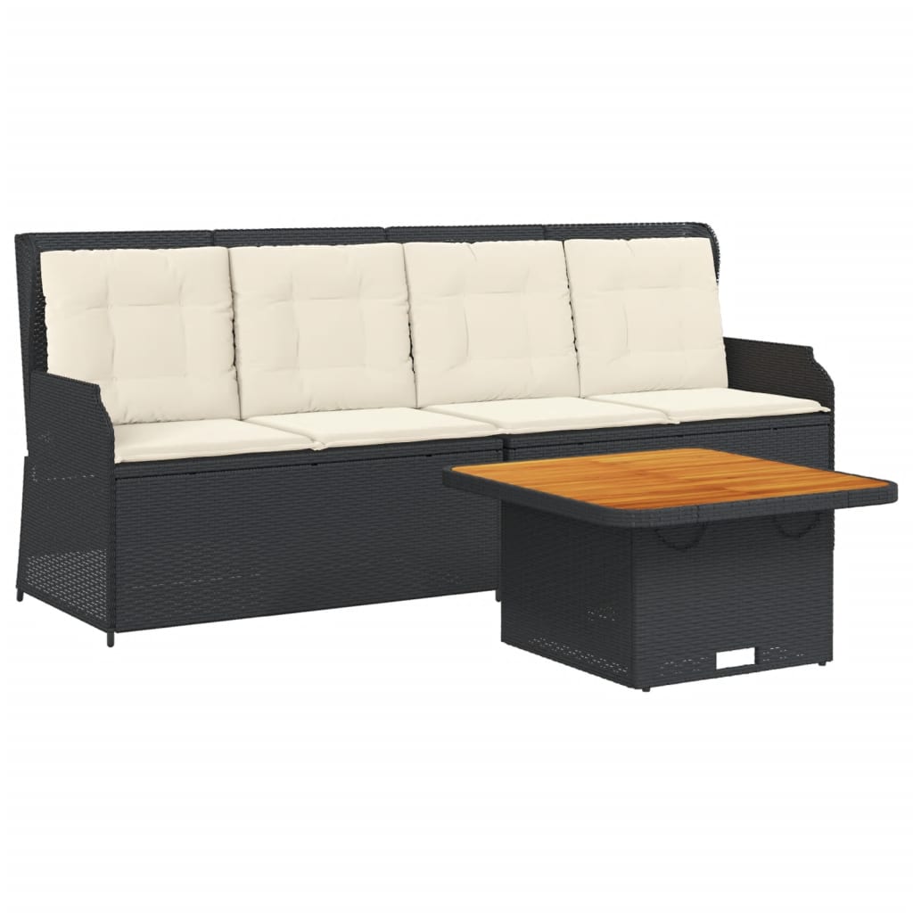 3-delige Loungeset met kussens poly rattan zwart is nu te koop bij PeponiXL, paradijselijk wonen!