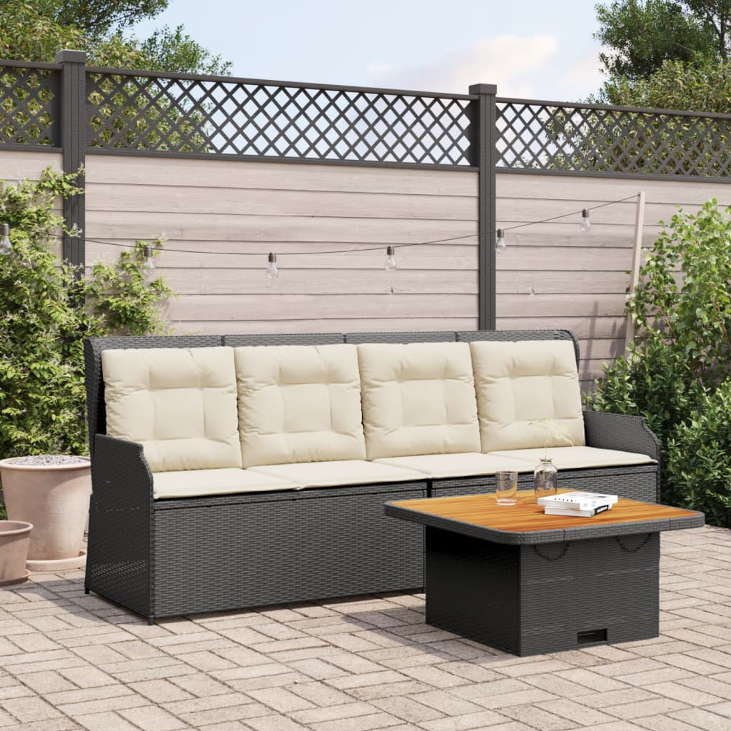 3-delige Loungeset met kussens poly rattan zwart is nu te koop bij PeponiXL, paradijselijk wonen!