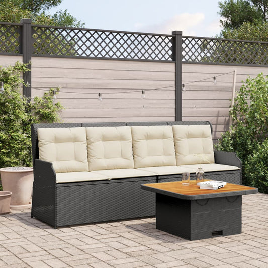 3-delige Loungeset met kussens poly rattan zwart is nu te koop bij PeponiXL, paradijselijk wonen!