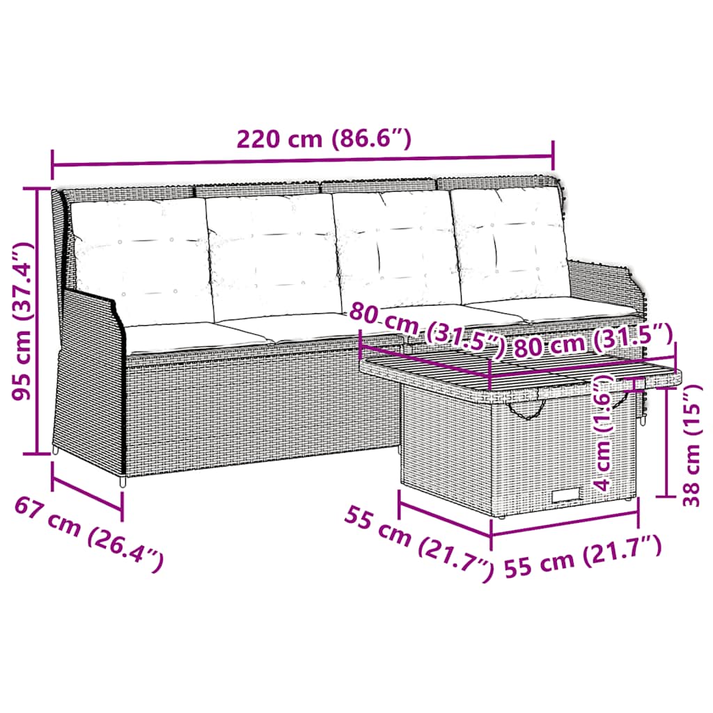 3-delige Loungeset met kussens poly rattan grijs is nu te koop bij PeponiXL, paradijselijk wonen!