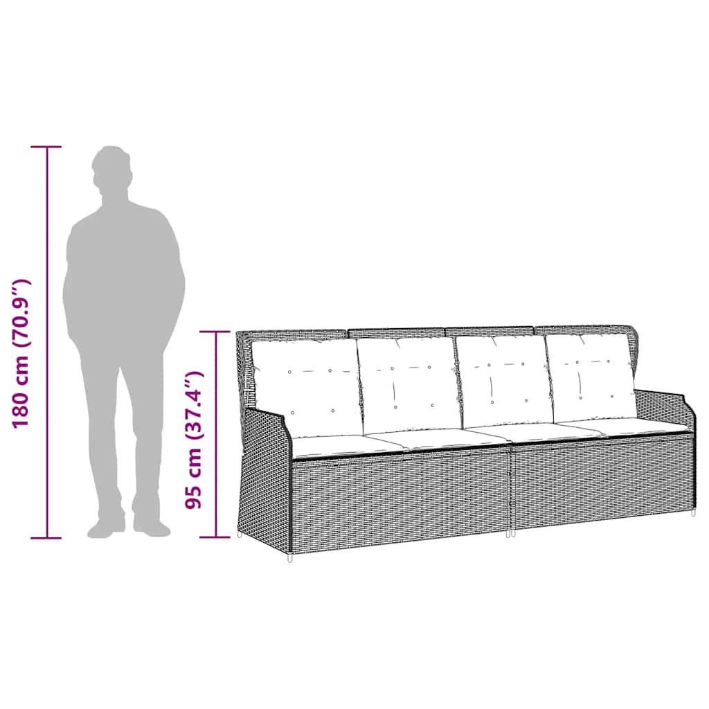 3-delige Loungeset met kussens poly rattan grijs is nu te koop bij PeponiXL, paradijselijk wonen!
