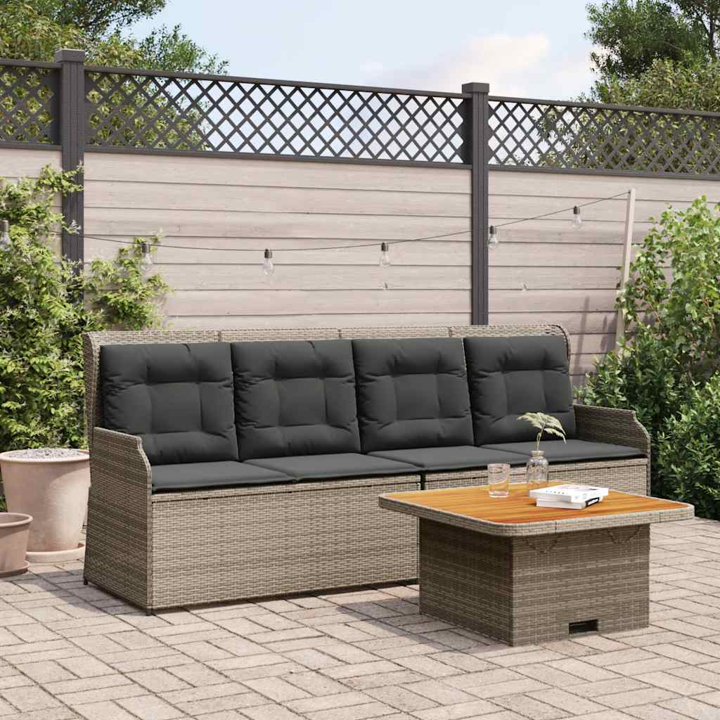 3-delige Loungeset met kussens poly rattan grijs is nu te koop bij PeponiXL, paradijselijk wonen!