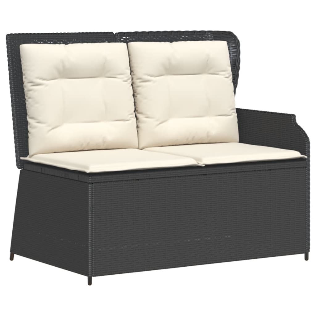 4-delige Loungeset met kussens poly rattan zwart is nu te koop bij PeponiXL, paradijselijk wonen!