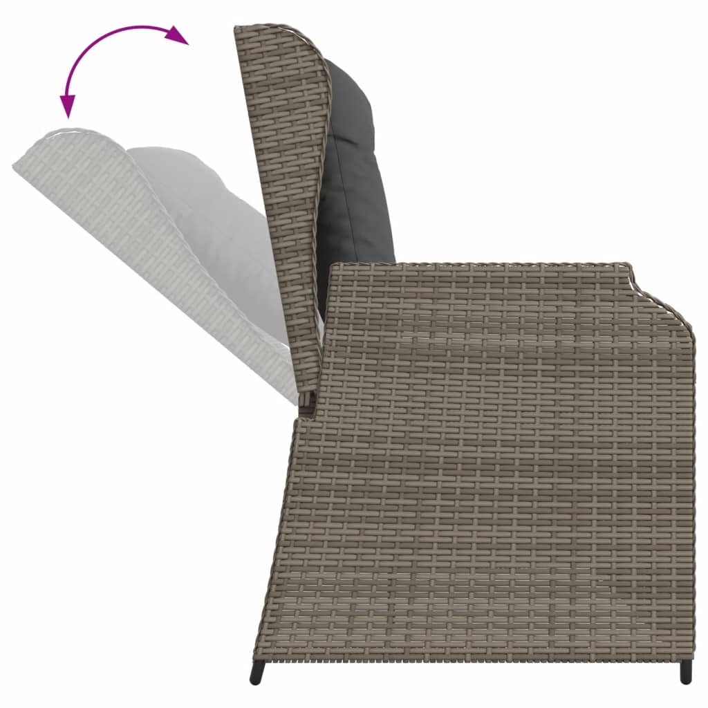 4-delige Loungeset met kussens poly rattan grijs is nu te koop bij PeponiXL, paradijselijk wonen!
