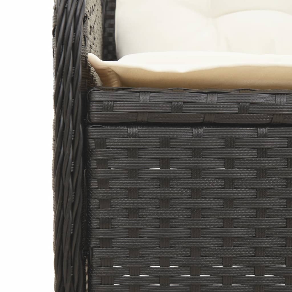 5-delige Loungeset met kussens poly rattan zwart is nu te koop bij PeponiXL, paradijselijk wonen!