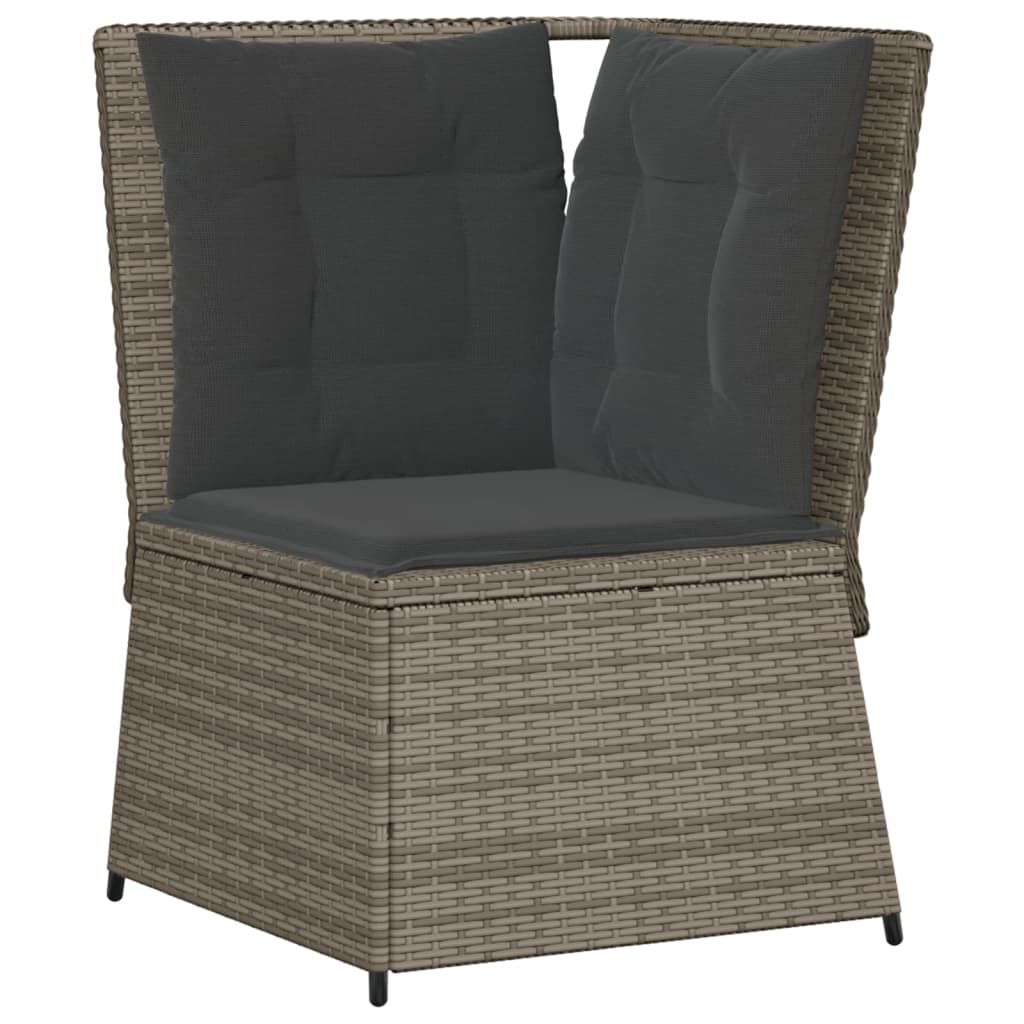 5-delige Loungeset met kussens poly rattan grijs is nu te koop bij PeponiXL, paradijselijk wonen!