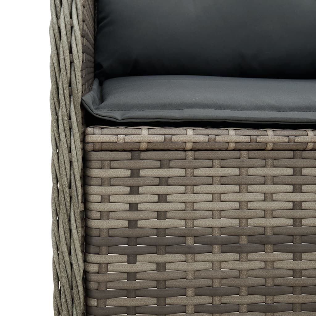 5-delige Loungeset met kussens poly rattan grijs is nu te koop bij PeponiXL, paradijselijk wonen!