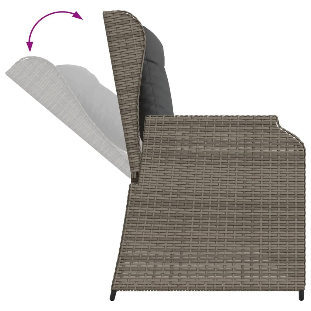 7-delige Loungeset met kussens poly rattan grijs is nu te koop bij PeponiXL, paradijselijk wonen!