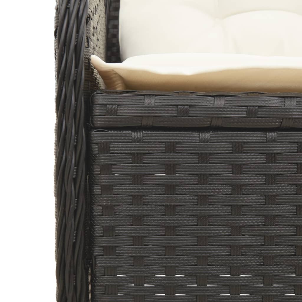 3-delige Loungeset met kussens poly rattan zwart is nu te koop bij PeponiXL, paradijselijk wonen!