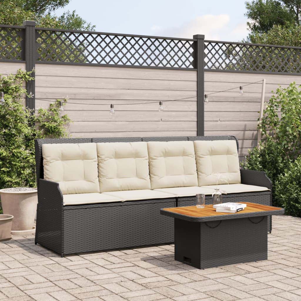 3-delige Loungeset met kussens poly rattan zwart is nu te koop bij PeponiXL, paradijselijk wonen!