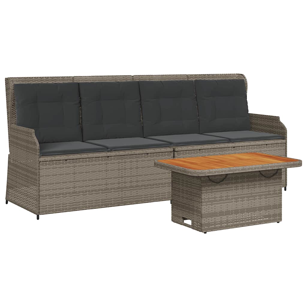 3-delige Loungeset met kussens poly rattan grijs is nu te koop bij PeponiXL, paradijselijk wonen!