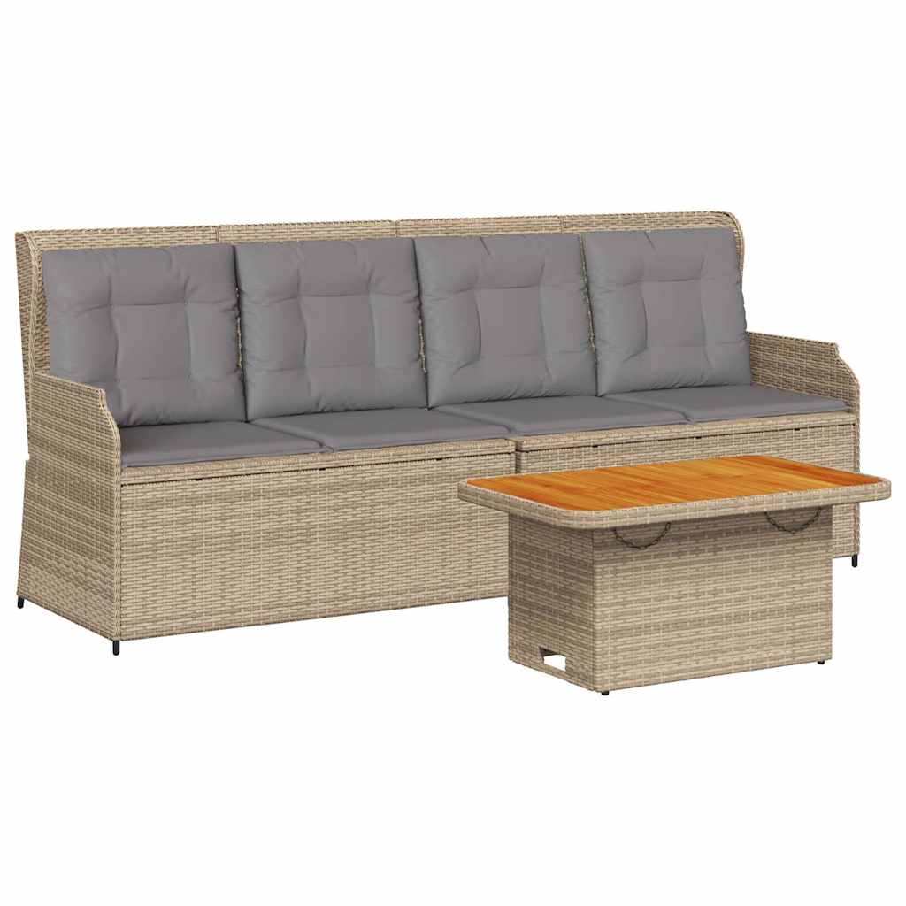 3-delige Loungeset met kussens poly rattan beige is nu te koop bij PeponiXL, paradijselijk wonen!