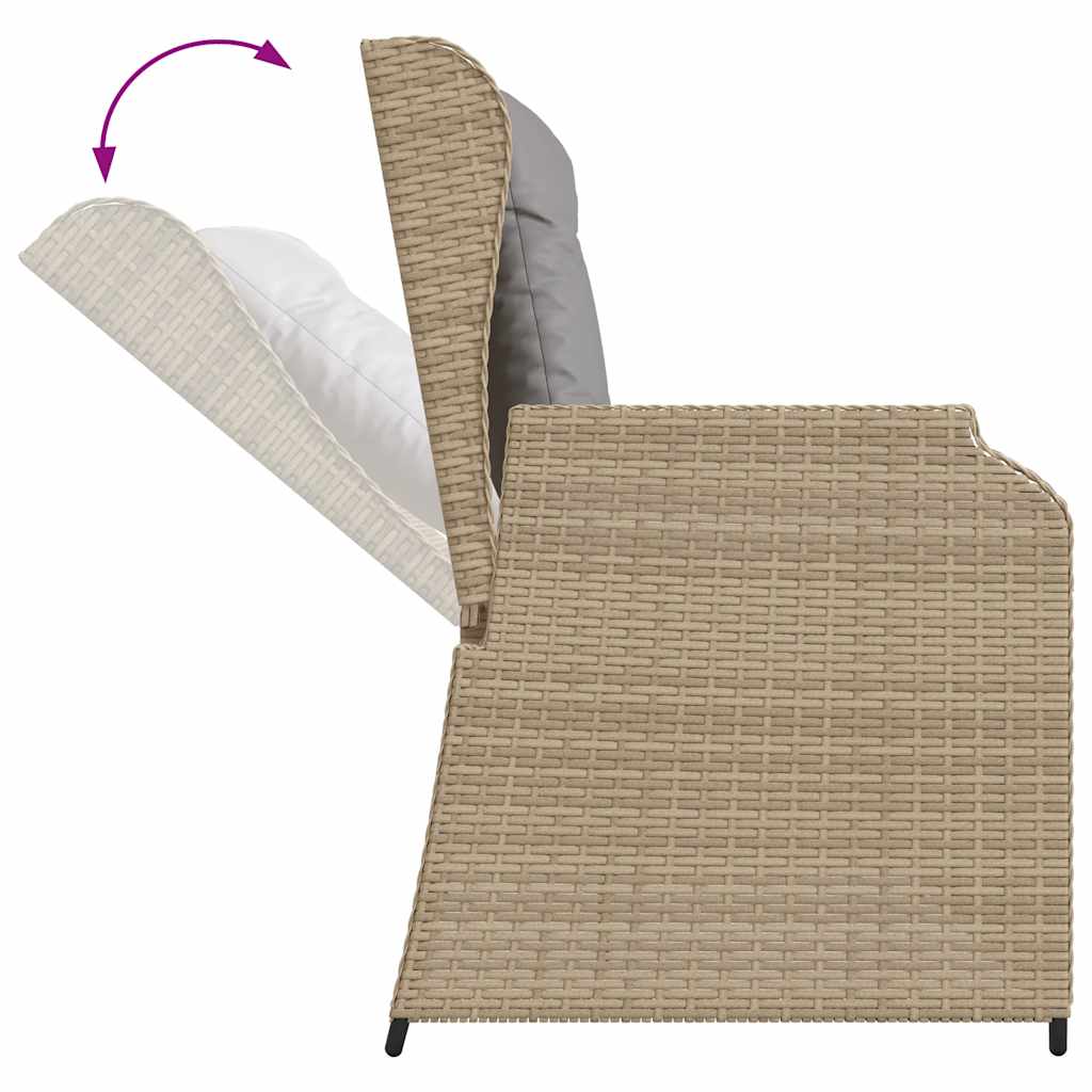 3-delige Loungeset met kussens poly rattan beige is nu te koop bij PeponiXL, paradijselijk wonen!