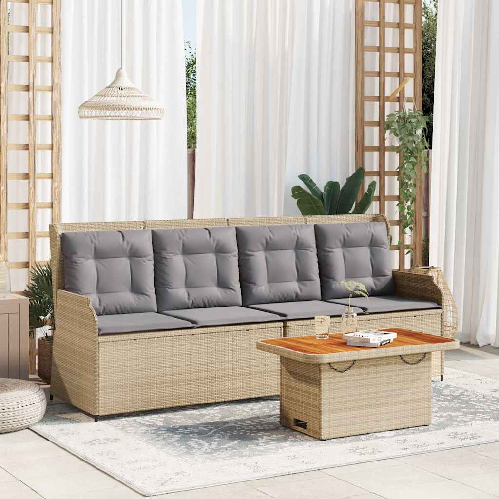 3-delige Loungeset met kussens poly rattan beige is nu te koop bij PeponiXL, paradijselijk wonen!