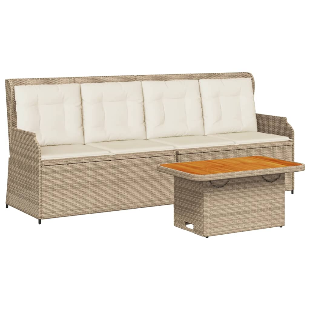 3-delige Loungeset met kussens poly rattan beige is nu te koop bij PeponiXL, paradijselijk wonen!
