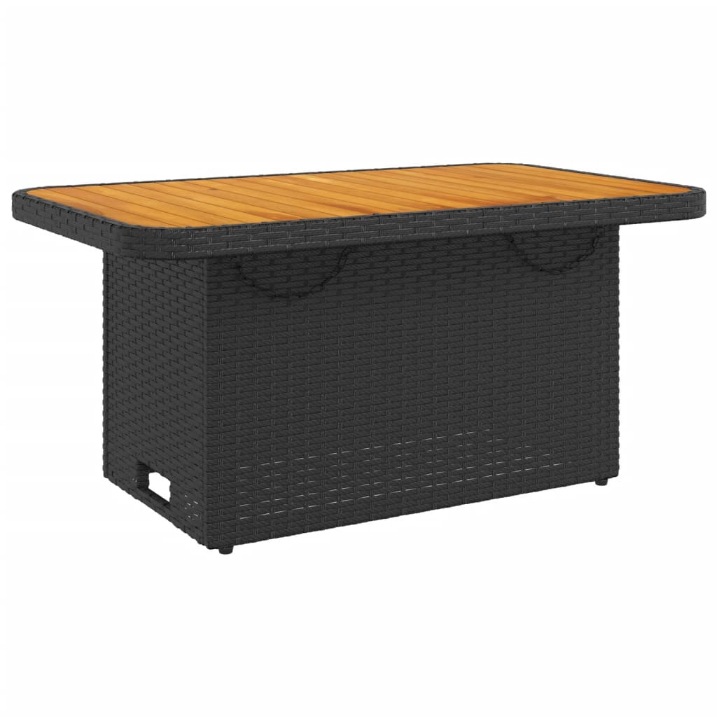 6-delige Loungeset met kussens poly rattan zwart