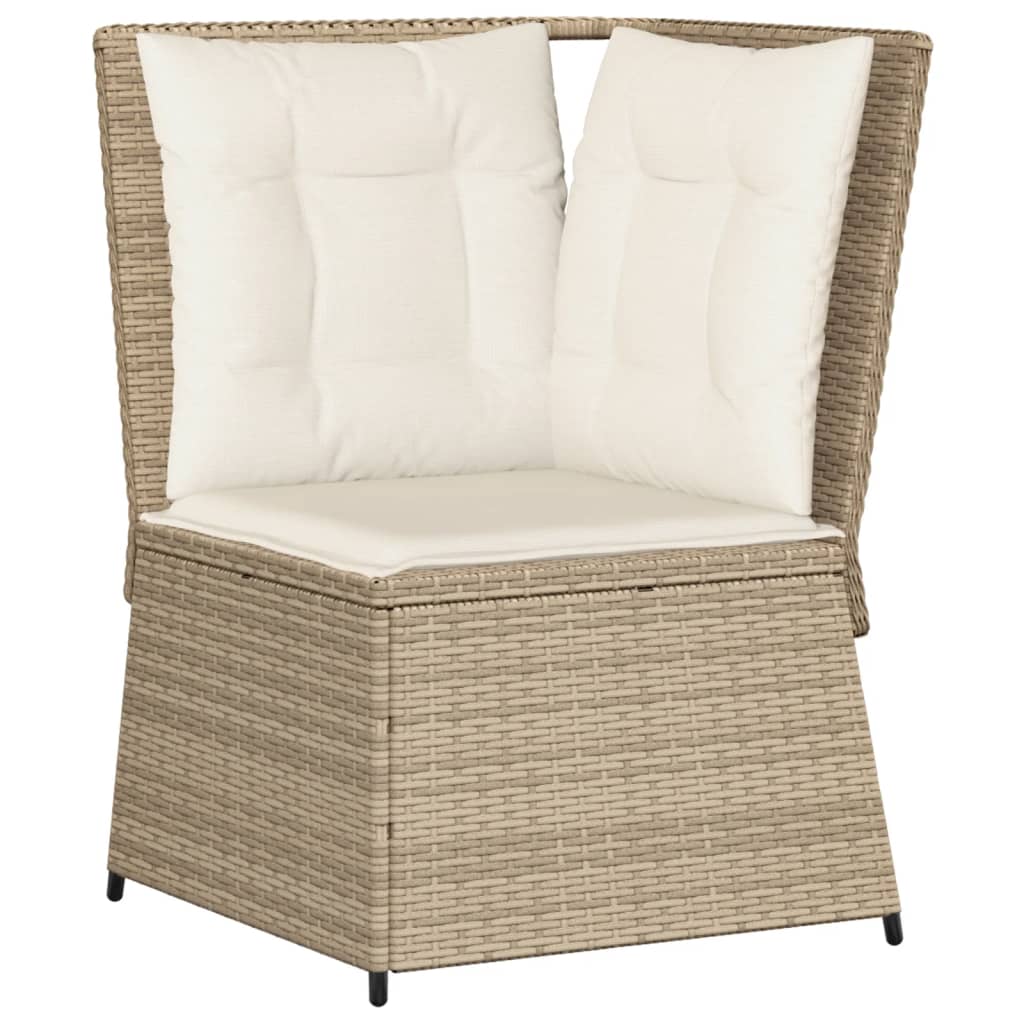 5-delige Loungeset met kussens poly rattan beige is nu te koop bij PeponiXL, paradijselijk wonen!
