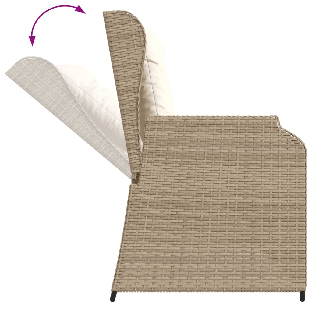 5-delige Loungeset met kussens poly rattan beige is nu te koop bij PeponiXL, paradijselijk wonen!