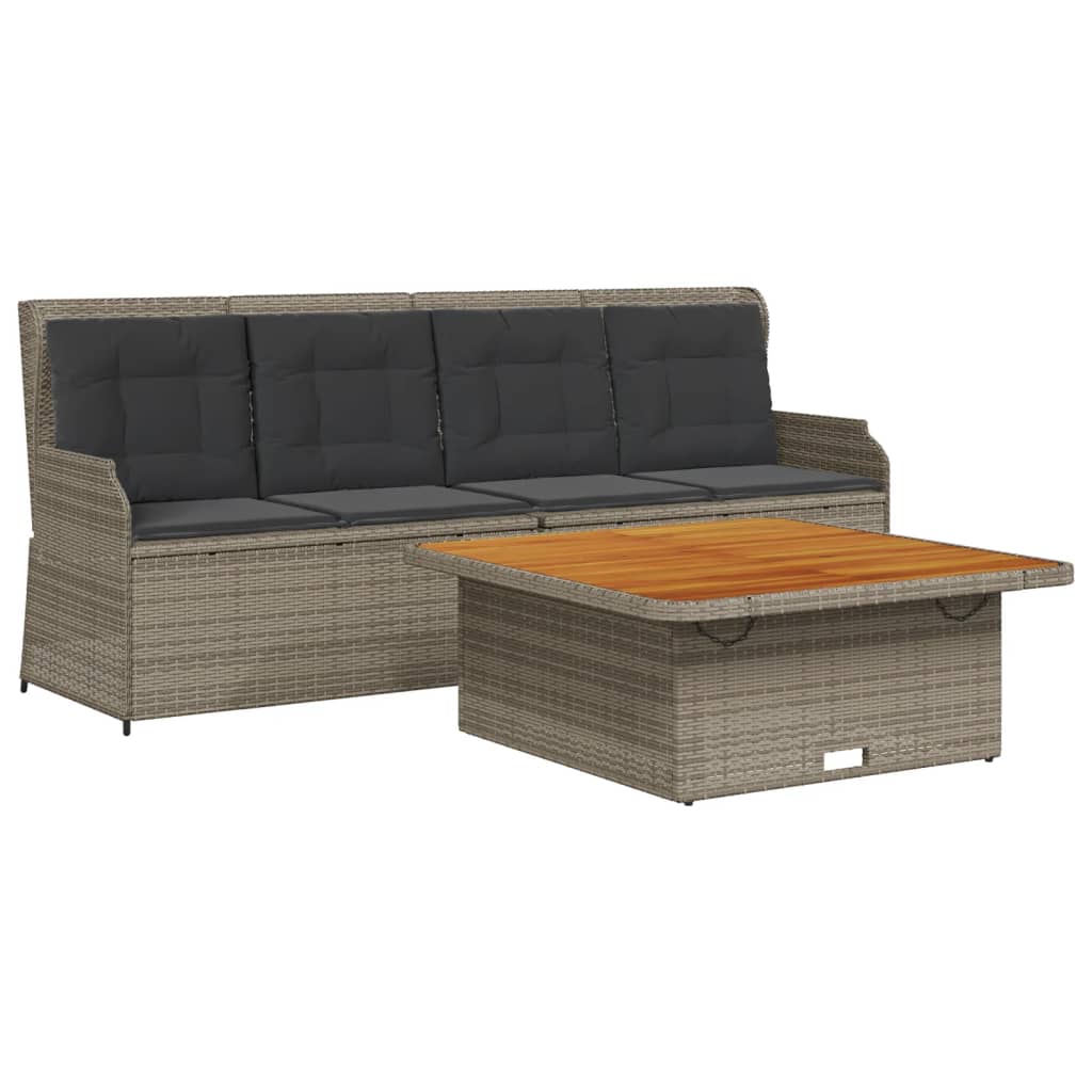 3-delige Loungeset met kussens poly rattan grijs is nu te koop bij PeponiXL, paradijselijk wonen!