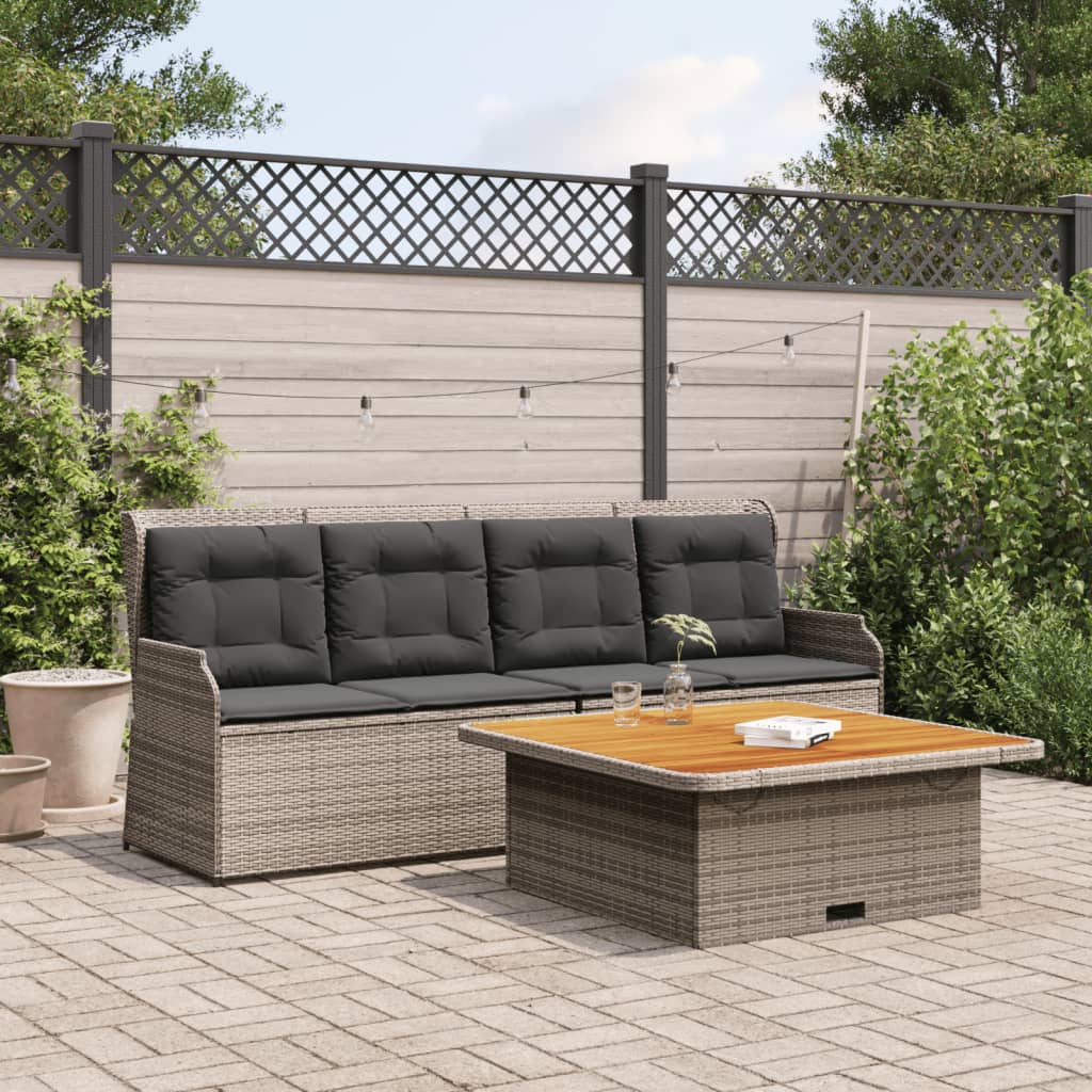 3-delige Loungeset met kussens poly rattan grijs is nu te koop bij PeponiXL, paradijselijk wonen!