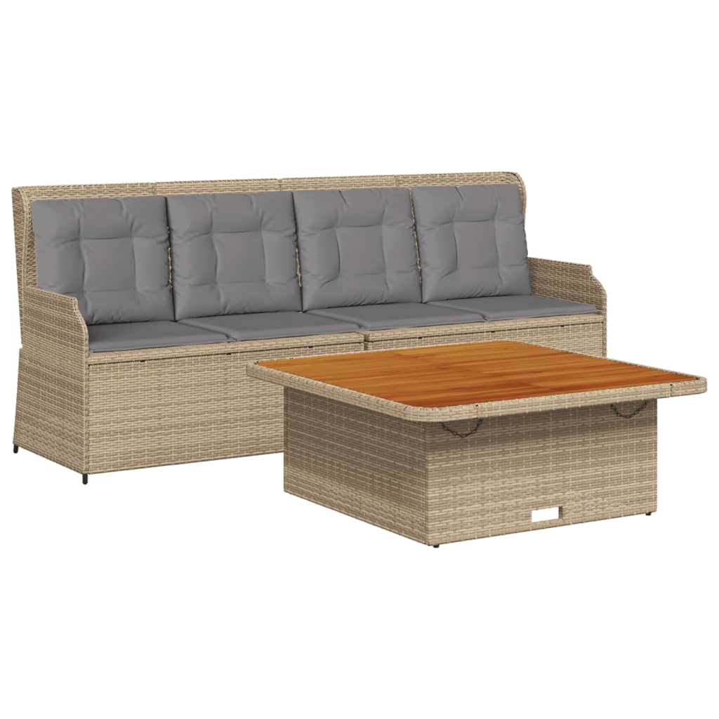 3-delige Loungeset met kussens poly rattan beige is nu te koop bij PeponiXL, paradijselijk wonen!
