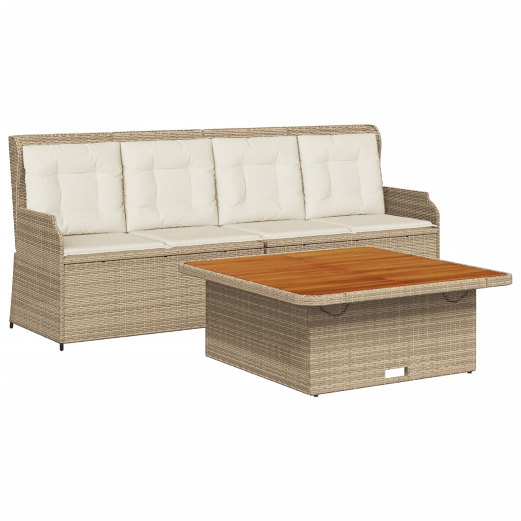3-delige Loungeset met kussens poly rattan beige is nu te koop bij PeponiXL, paradijselijk wonen!