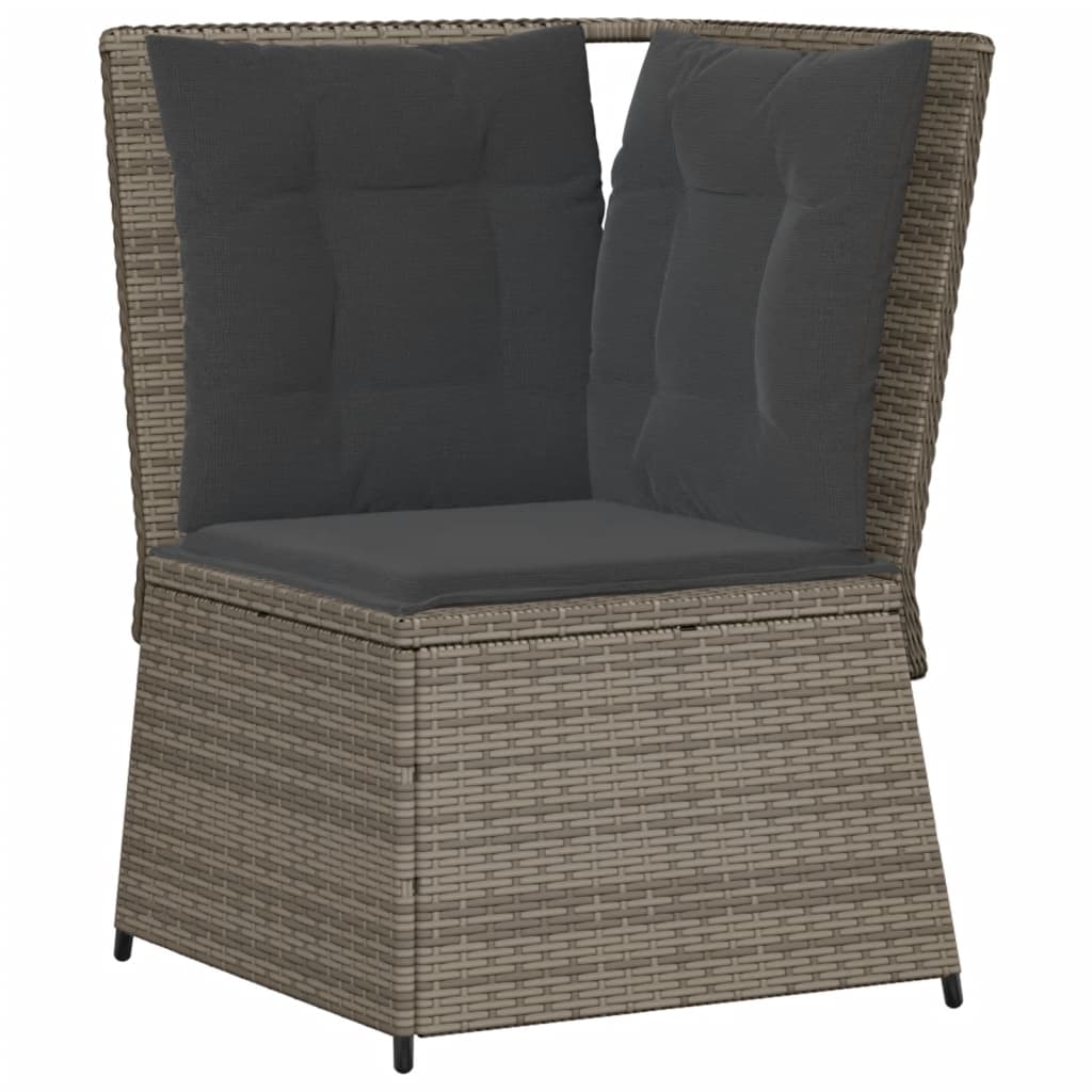 5-delige Loungeset met kussens poly rattan grijs is nu te koop bij PeponiXL, paradijselijk wonen!
